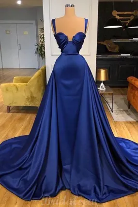 A-line Blue Fashion Elegant Sexy Long Prom Dresses, Evening Dress PD096