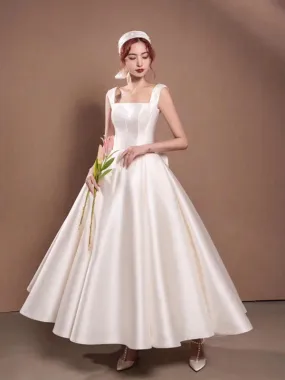 A-line High Quality Bridal Gowns, Popular Satin Wedding Dresses