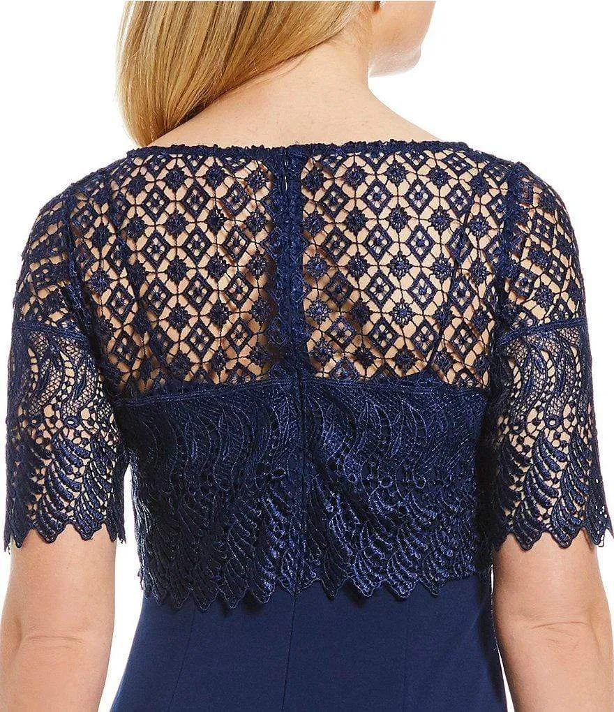 Adrianna Papell - AP1E203288 Lace Popover Bateau Evening Dress