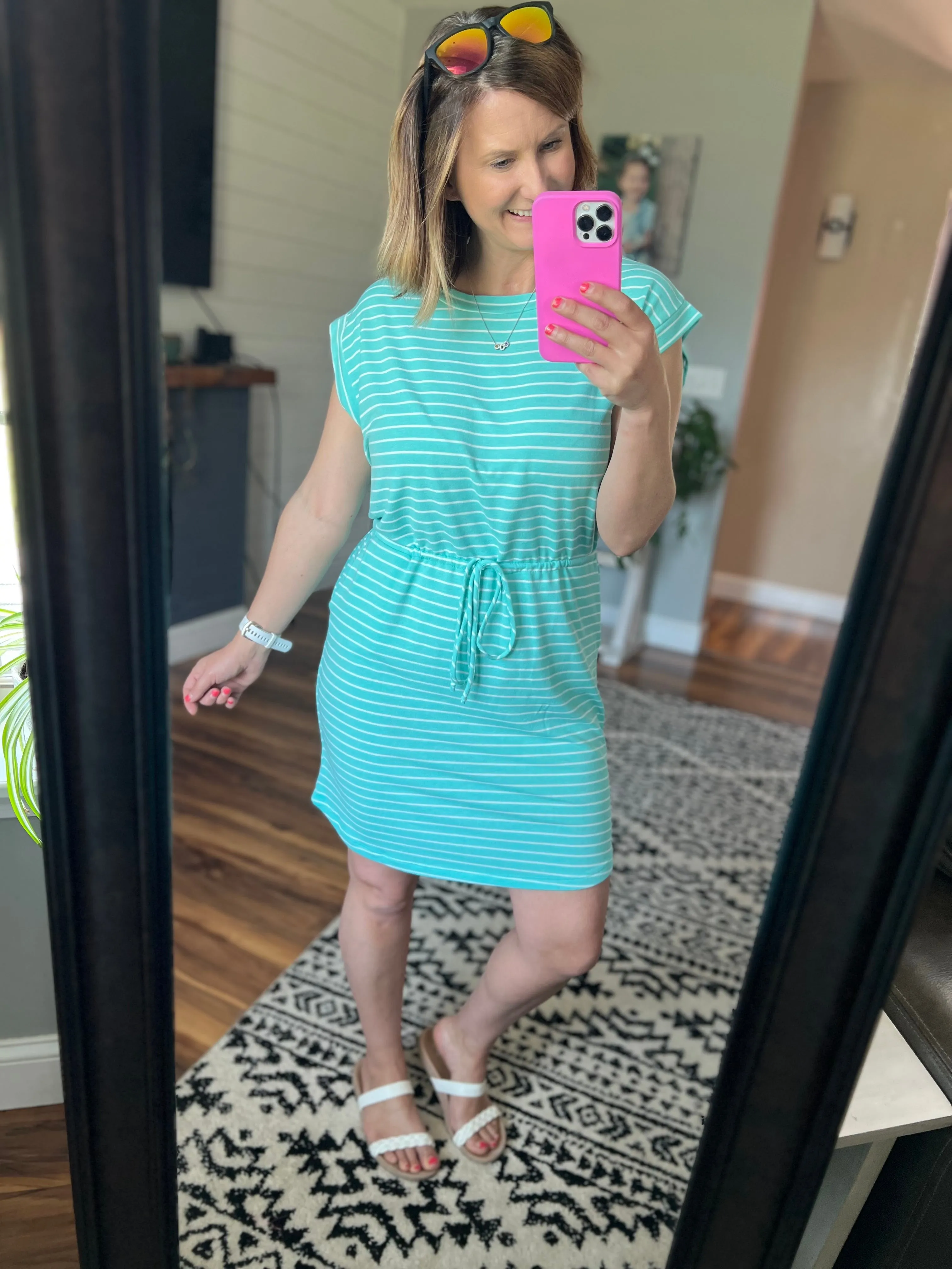 Aqua Terry Stripe Carribean Dress