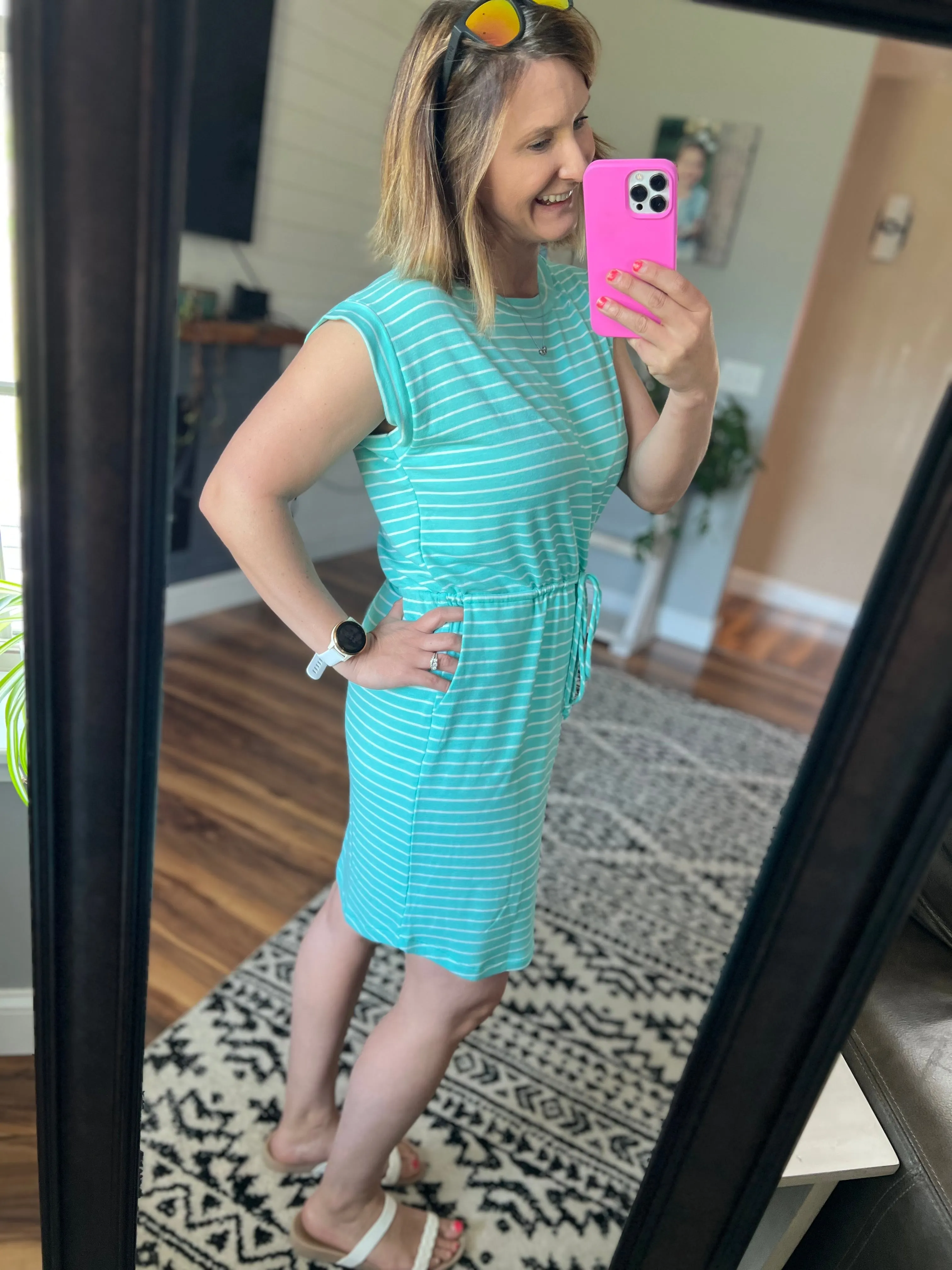 Aqua Terry Stripe Carribean Dress