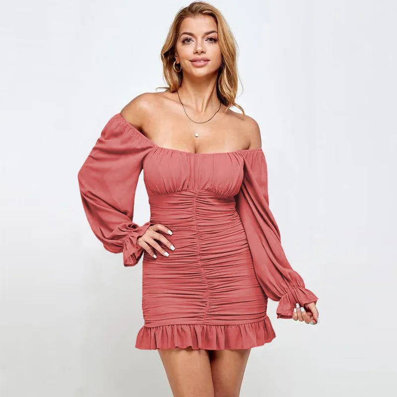 Backless Pleated Ruffles Mini Dress