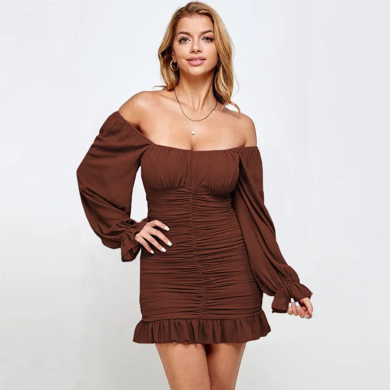 Backless Pleated Ruffles Mini Dress