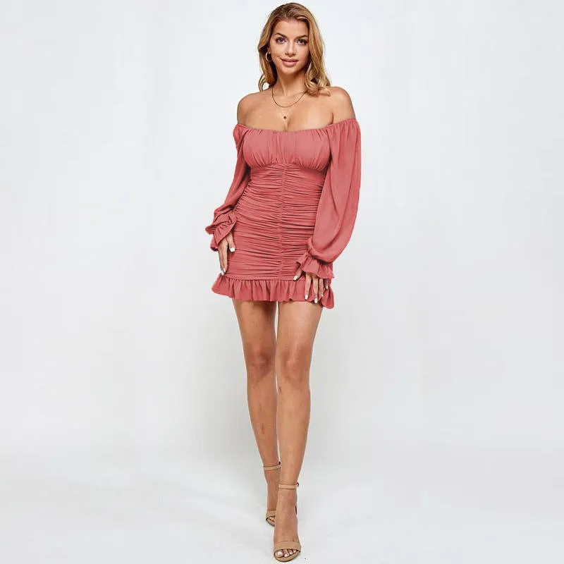 Backless Pleated Ruffles Mini Dress