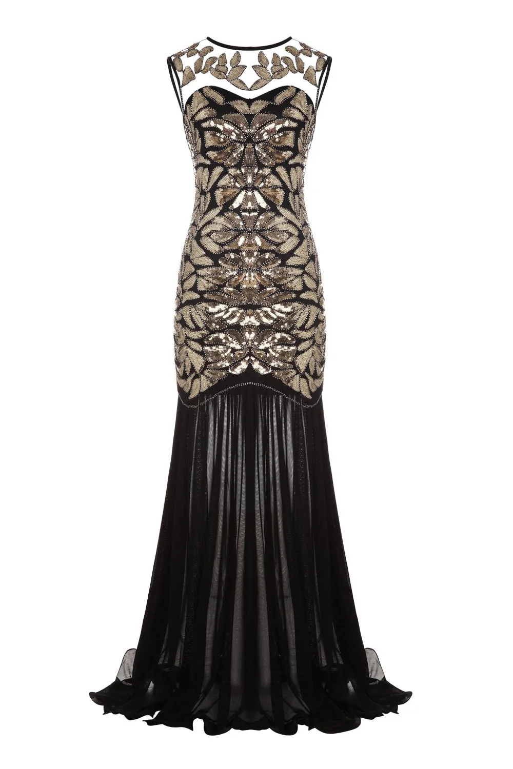 Black 1920s Flapper Glitter Dresses