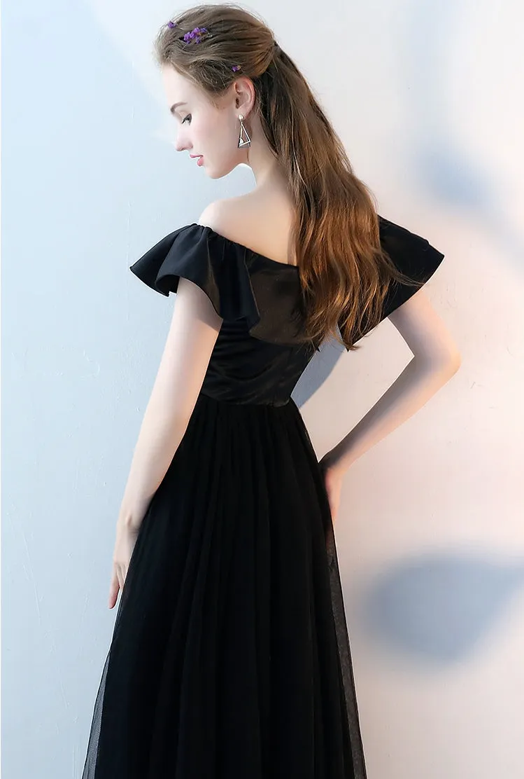 Black Long Prom Dress, Black Long Formal Evening Dress