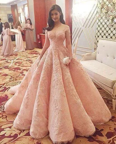 Blush Pink Evening Dress New Fashion Gorgeous Sweet 16 Gowns pink long Quinceanera Dresses