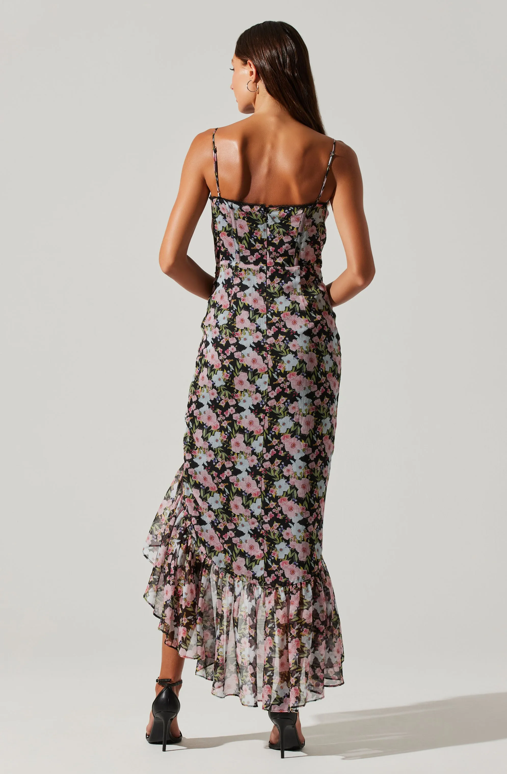 Brisbane Asymmetrical Floral Midi Dress