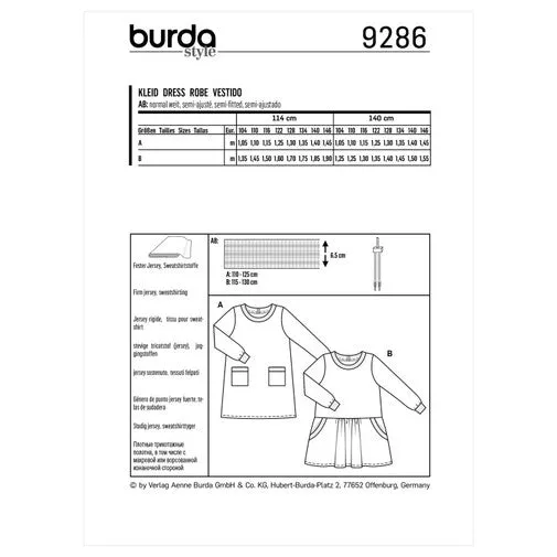 Burda Child Dresses 9286