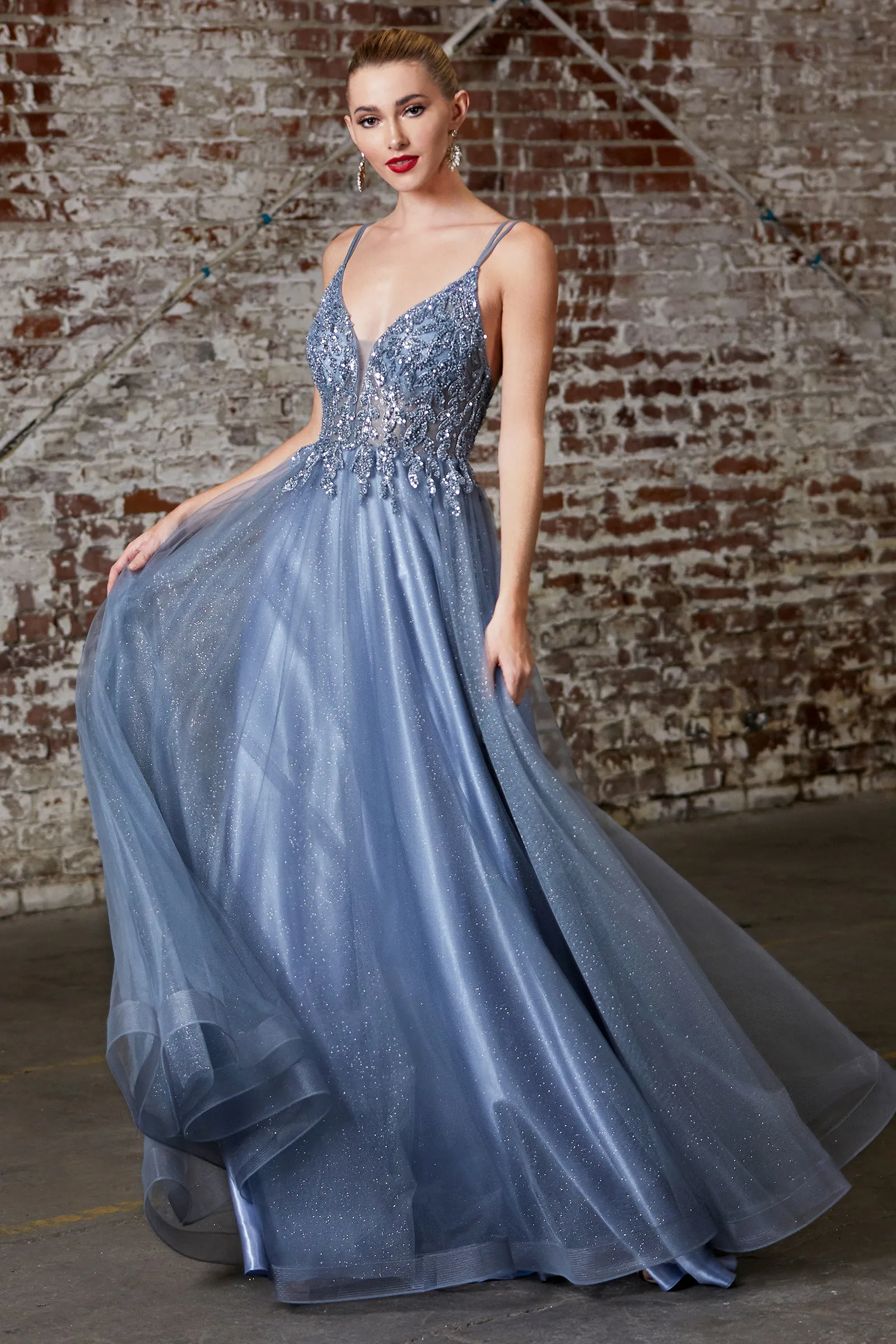 Classical | A Line Layered Tulle Gown | LaDivine CD0154