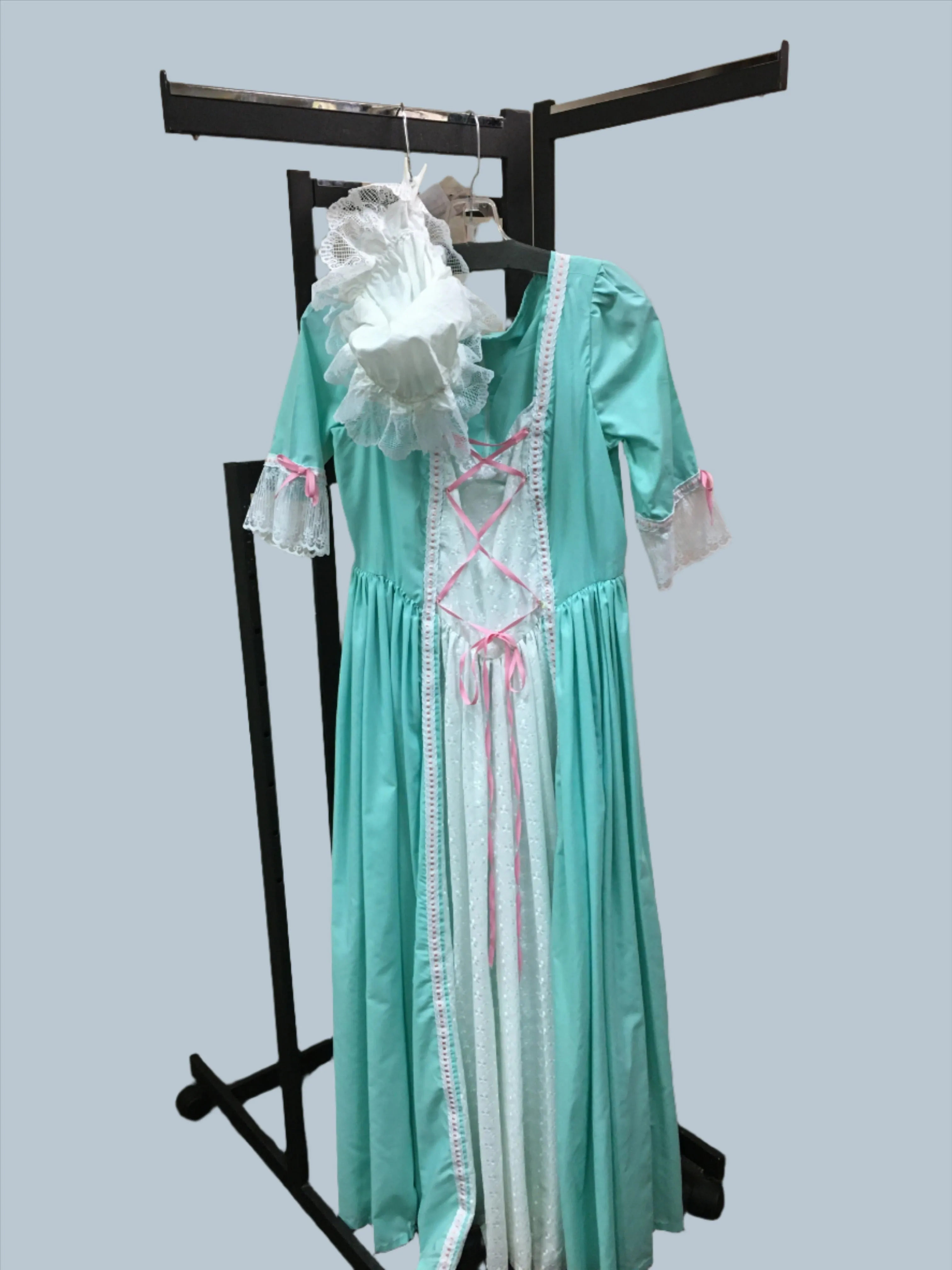 Colonial, Pioneer Women's Dress, Pink, Yellow & Blue