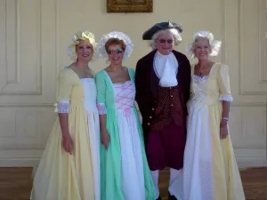 Colonial, Pioneer Women's Dress, Pink, Yellow & Blue