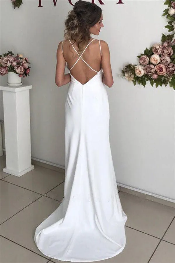 Custom Design Wedding Dresses, Straps Simple 2020 Wedding Dresses