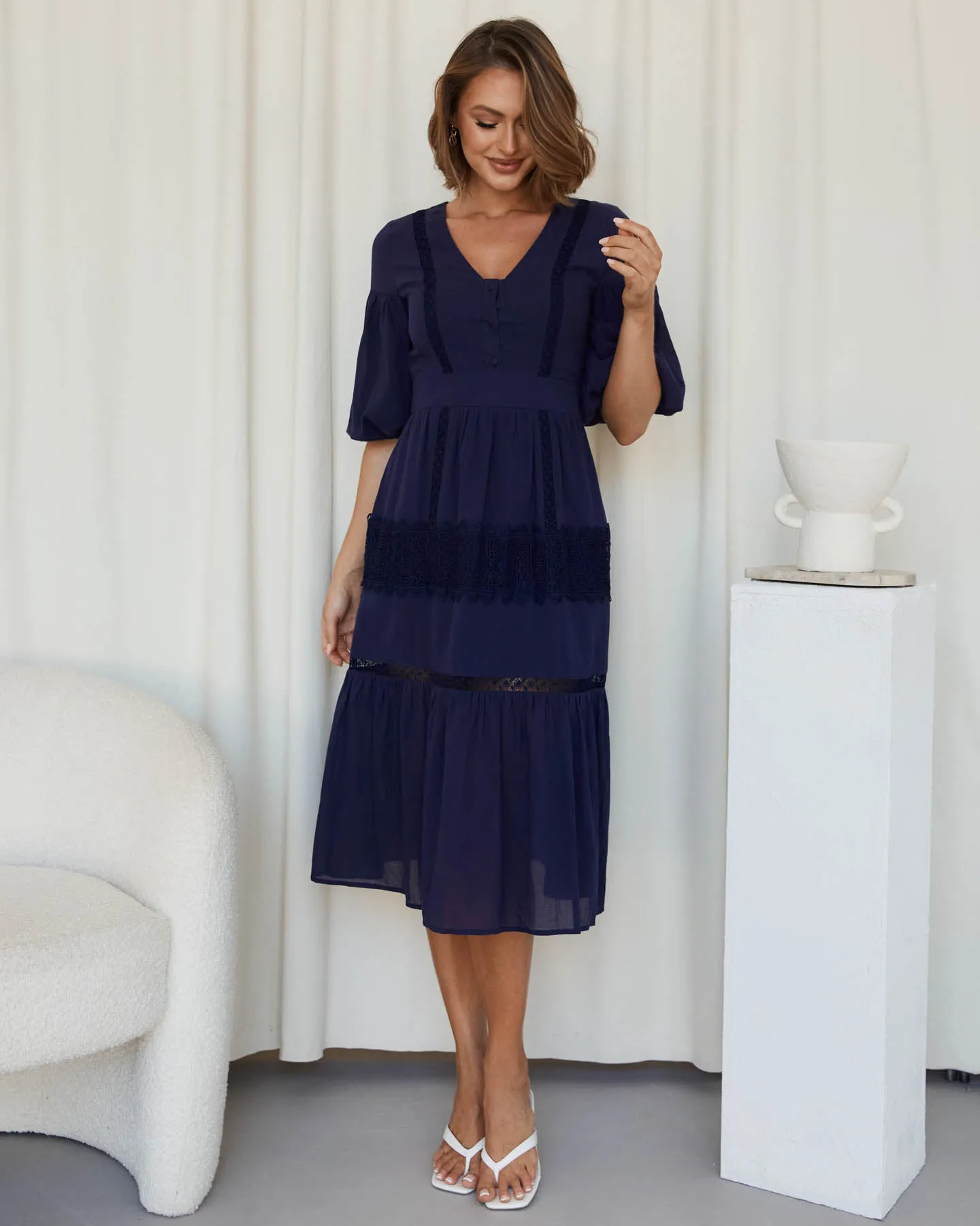 Emmalee Dress - Navy