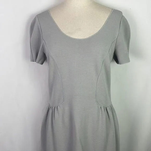 EmporioArmaniGrey Ribbed Knit Short Sleeve Dress