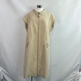 Escada Tan Cap Sleeve Zip Front Dress