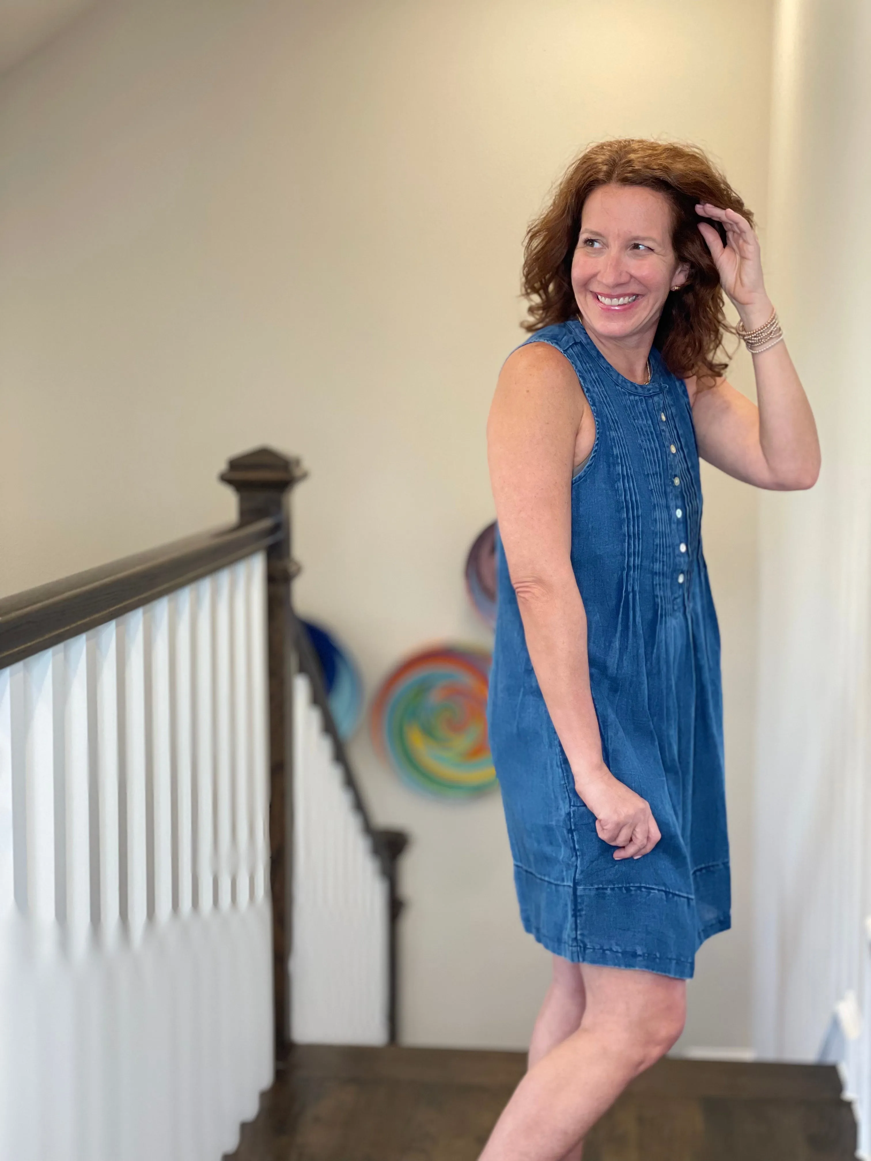 Faherty Isha Dress in Indigo