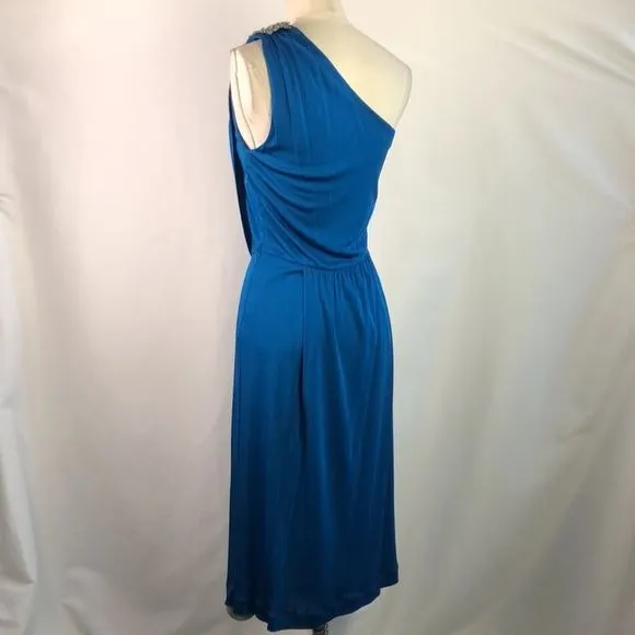 FendiCobaltBlue One Shoulder With Beaded Evening Dress all