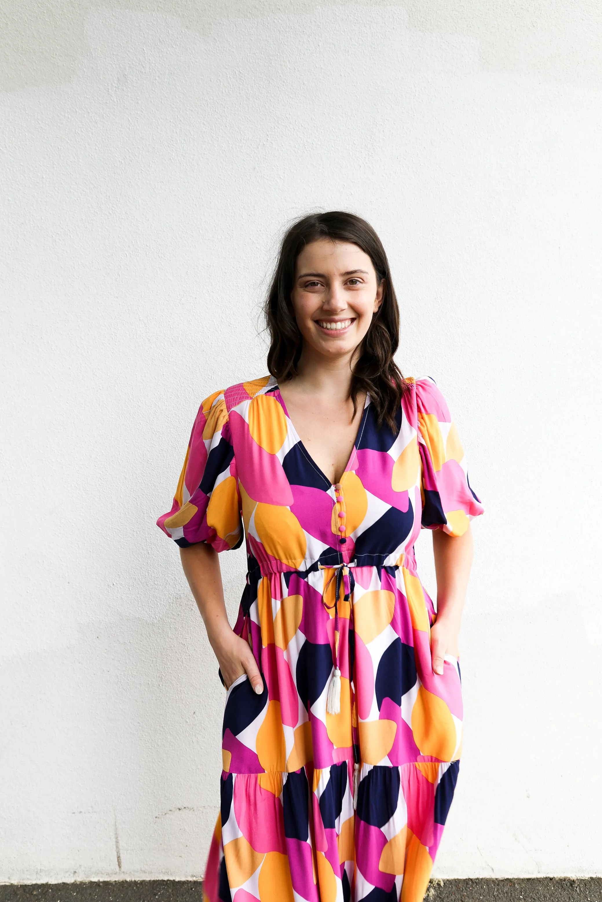 Georgia Dress (Pink & Yellow Multi)