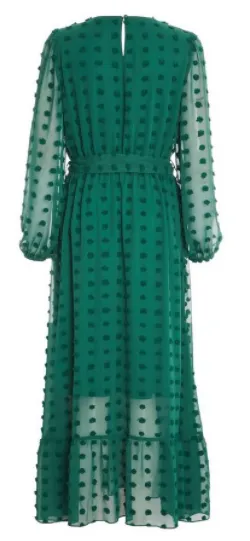 Green Sleeved Midaxi Dress