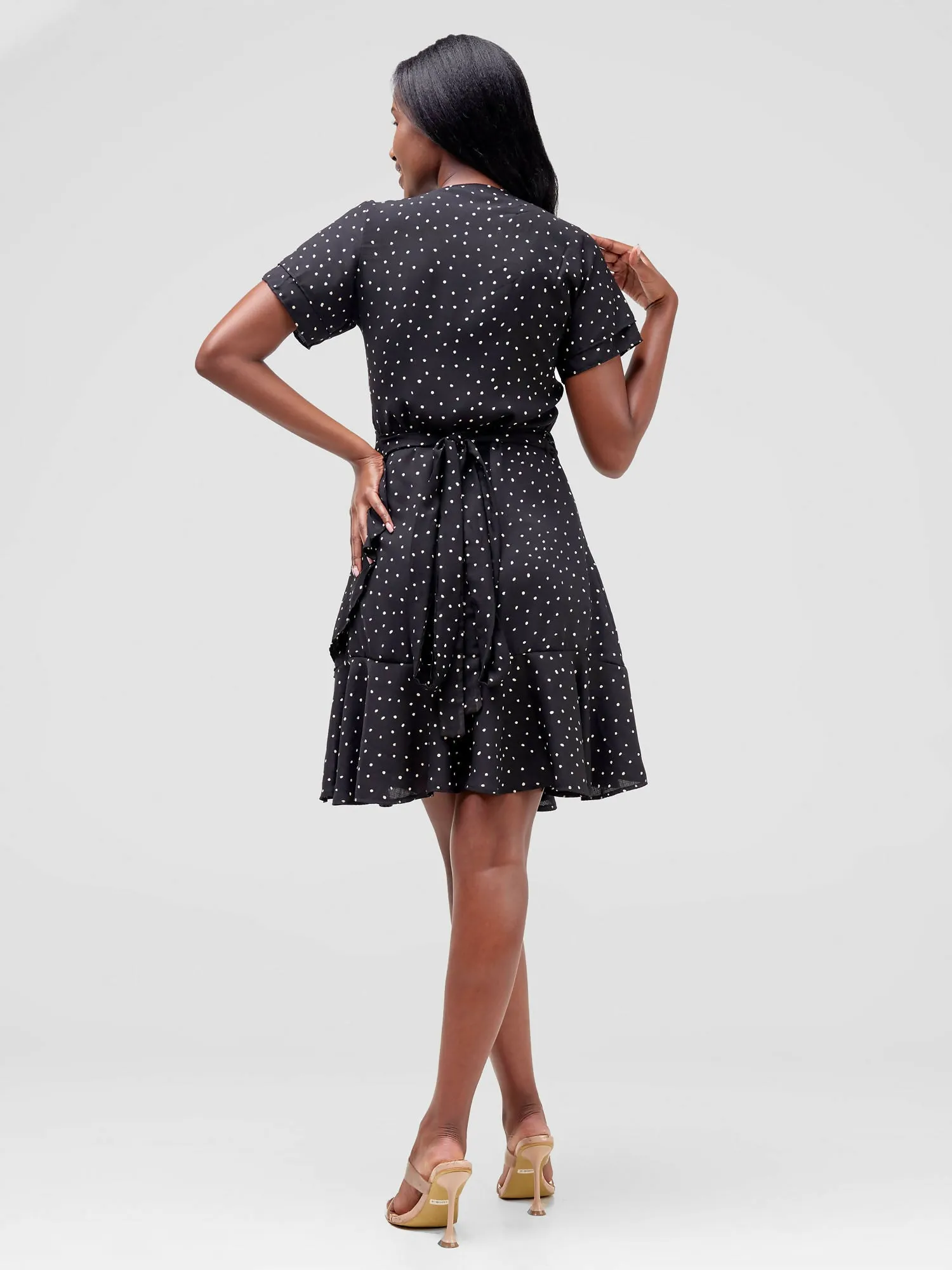 Kakiba Collections Emily Polka Dot Dress - Black / White