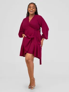 Kakiba Collections Emily Wrap Dress - Purple