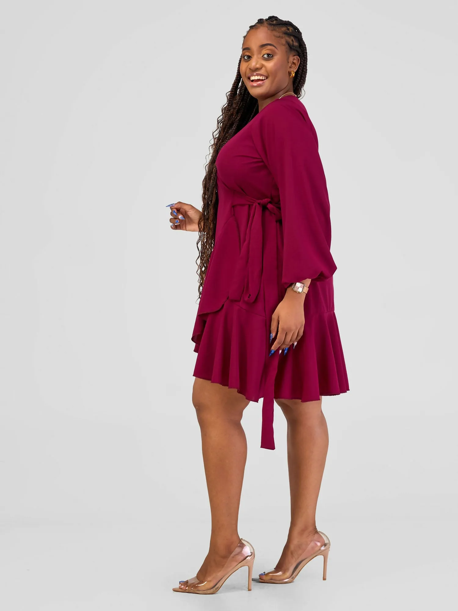 Kakiba Collections Emily Wrap Dress - Purple