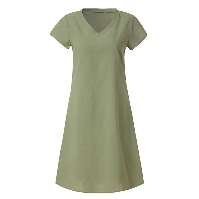 Loose Summer Style Cotton Casual Dress