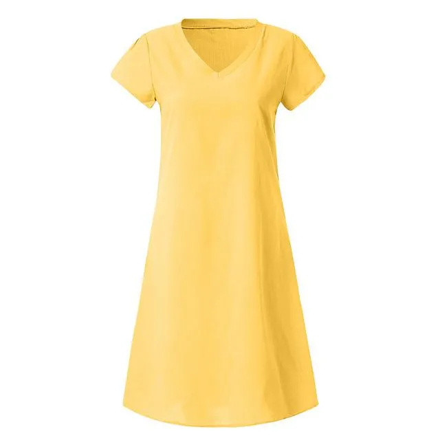 Loose Summer Style Cotton Casual Dress