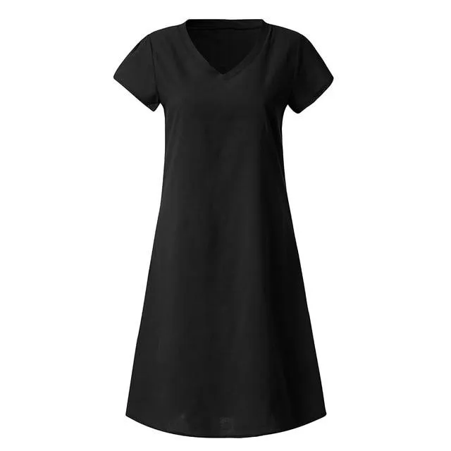 Loose Summer Style Cotton Casual Dress