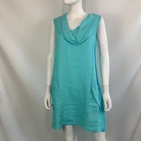 MatchPoint NWT aqua linen drape neck dress