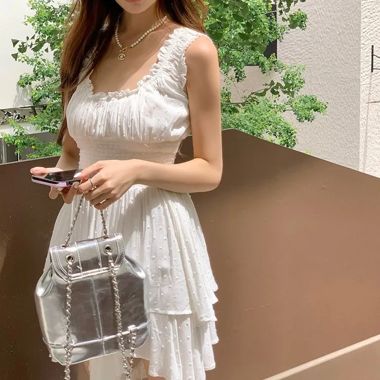 Mia White Ruffle Dress