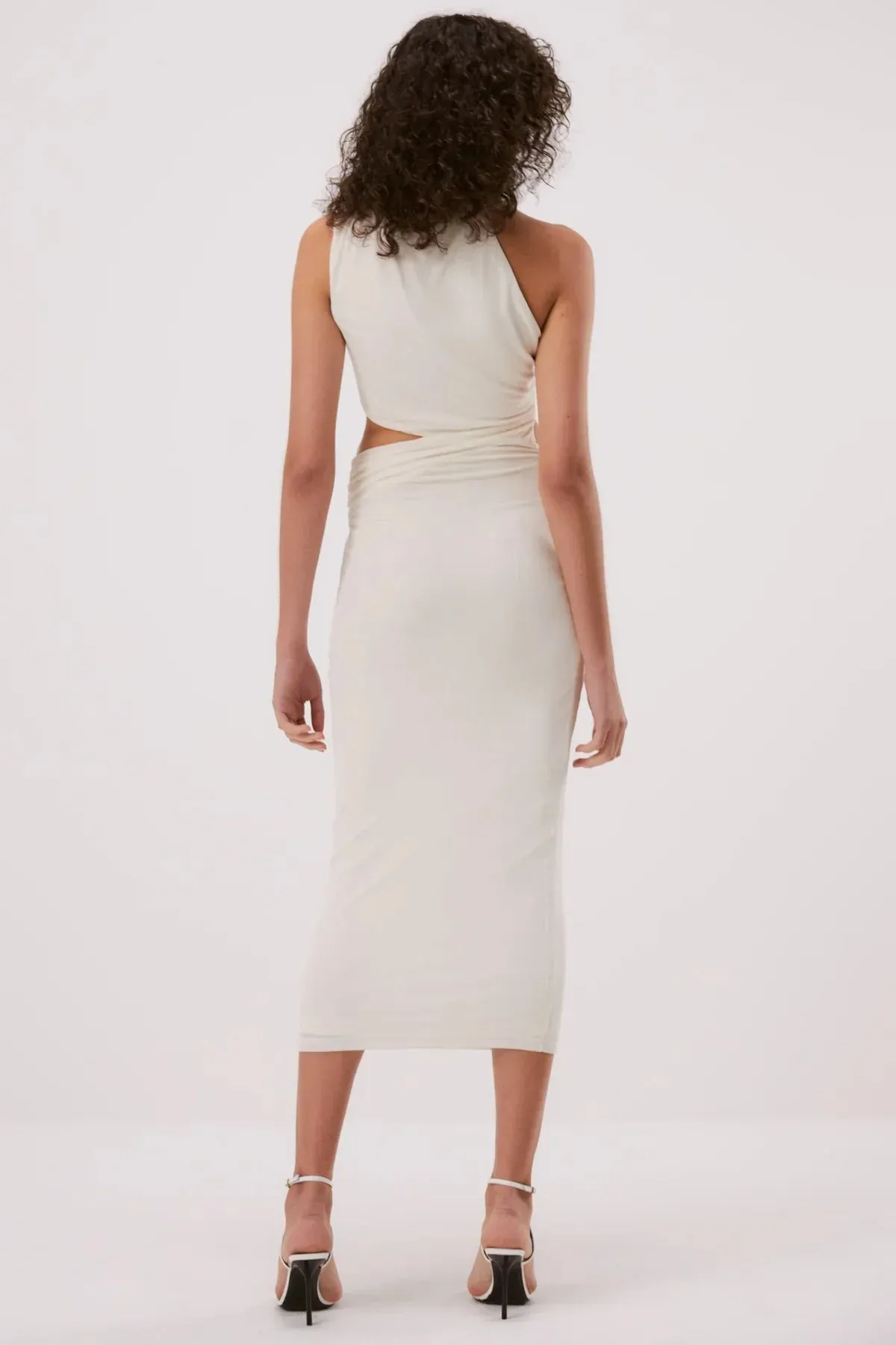 Misha Graciela Slinky Jersey Midi Dress - Ivory