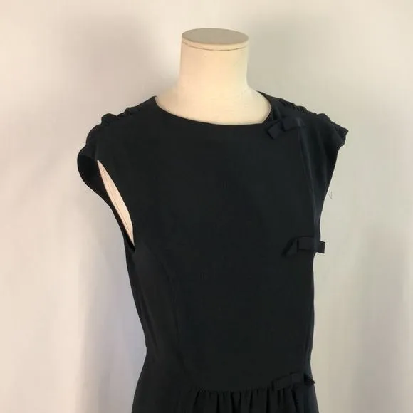 MiuMiuBlack Midi With Snap Bow Back Dress