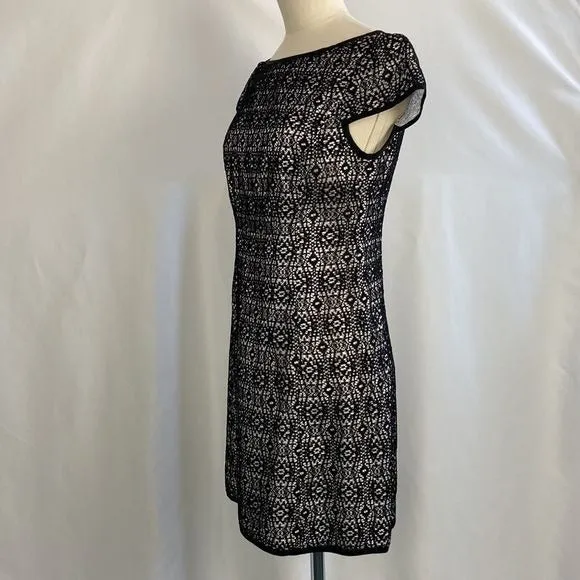 Nanette LeporeNYC Black Lace Cap Sleeve Dress