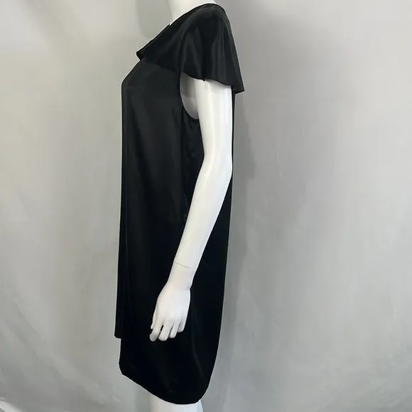 NWT 3.1 Phillip Lim Black Satin with Flutter Sleeves Dress