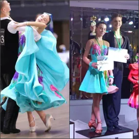 Outstanding Blue Junior Ballroom & Latin Dress