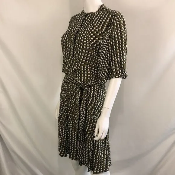 Reiss Olive Print with Belt Dress