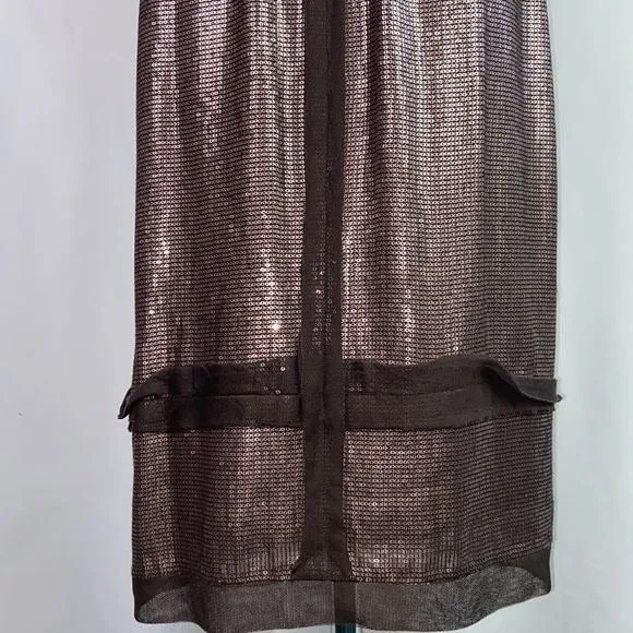 Robert RodriguezCopper Beaded Cocktail Dress