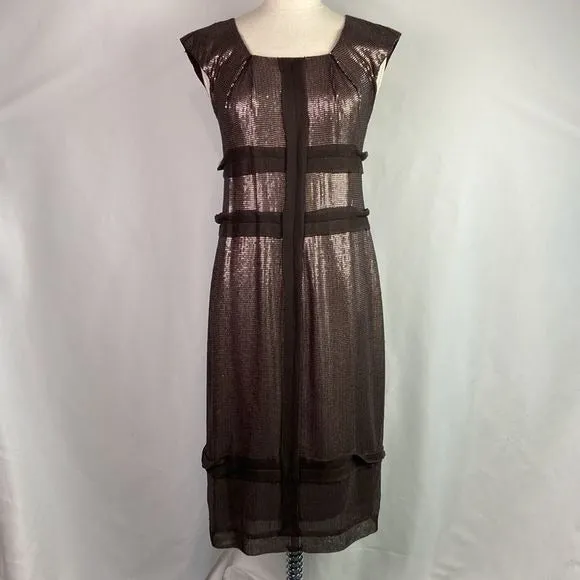 Robert RodriguezCopper Beaded Cocktail Dress