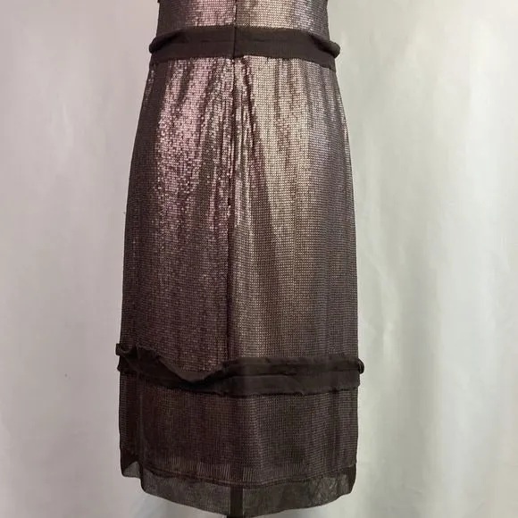 Robert RodriguezCopper Beaded Cocktail Dress