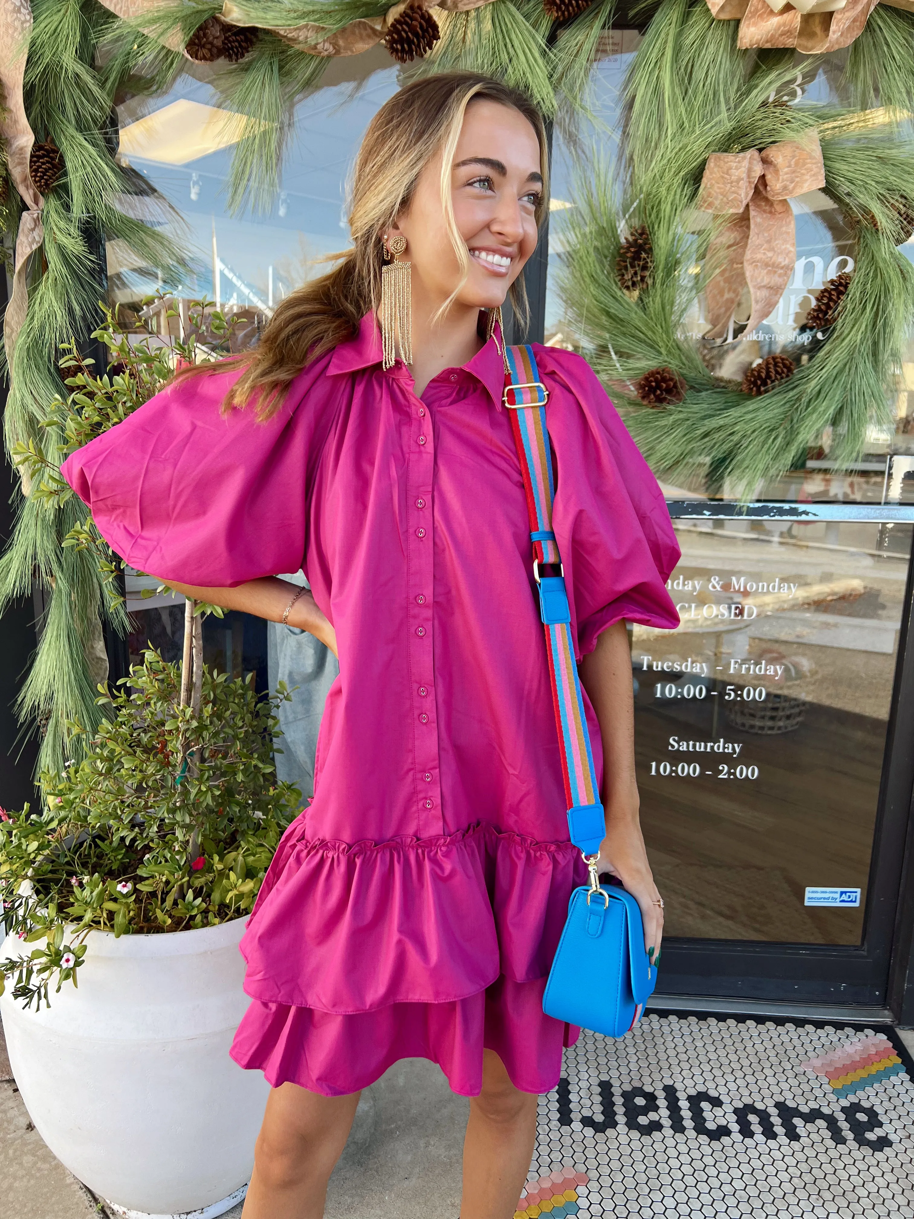 Ruffle Tiered Shirt Dress