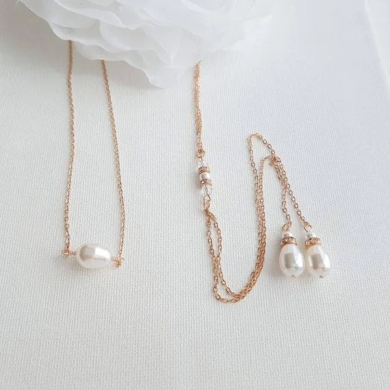 Simple Back Necklace in Rose Gold - June