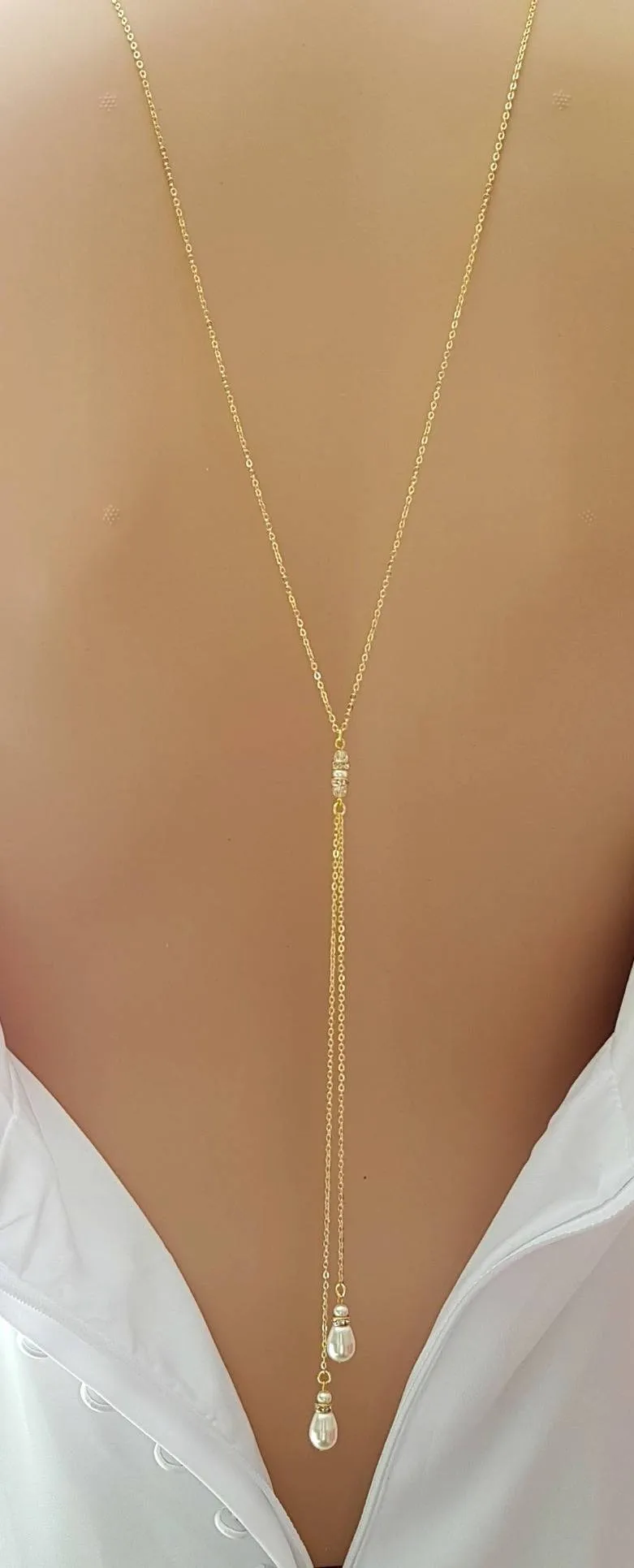 Simple Back Necklace in Rose Gold - June