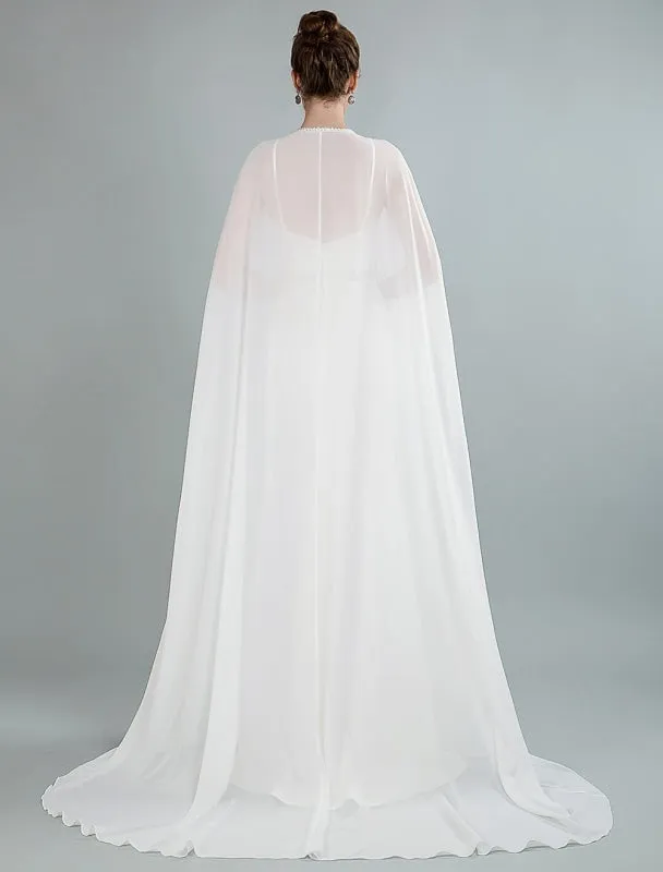 Simple Wedding Dress Sheath Sweetheart Neck Long Sleeves Beaded Bridal Dresses With Train Exclusive