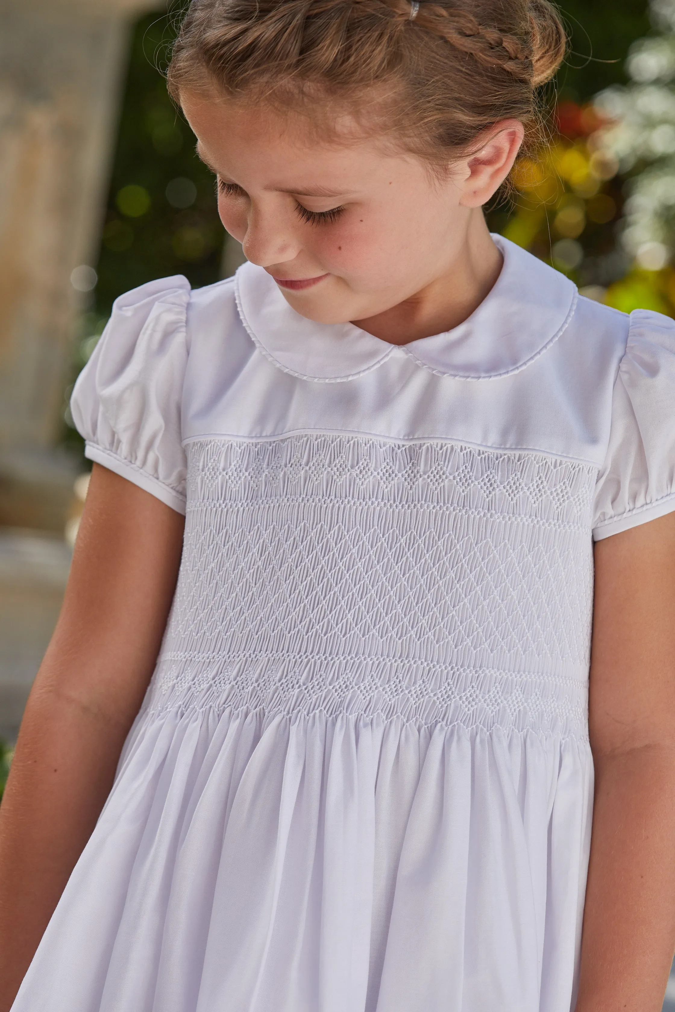 Smocked Emery Dress - White