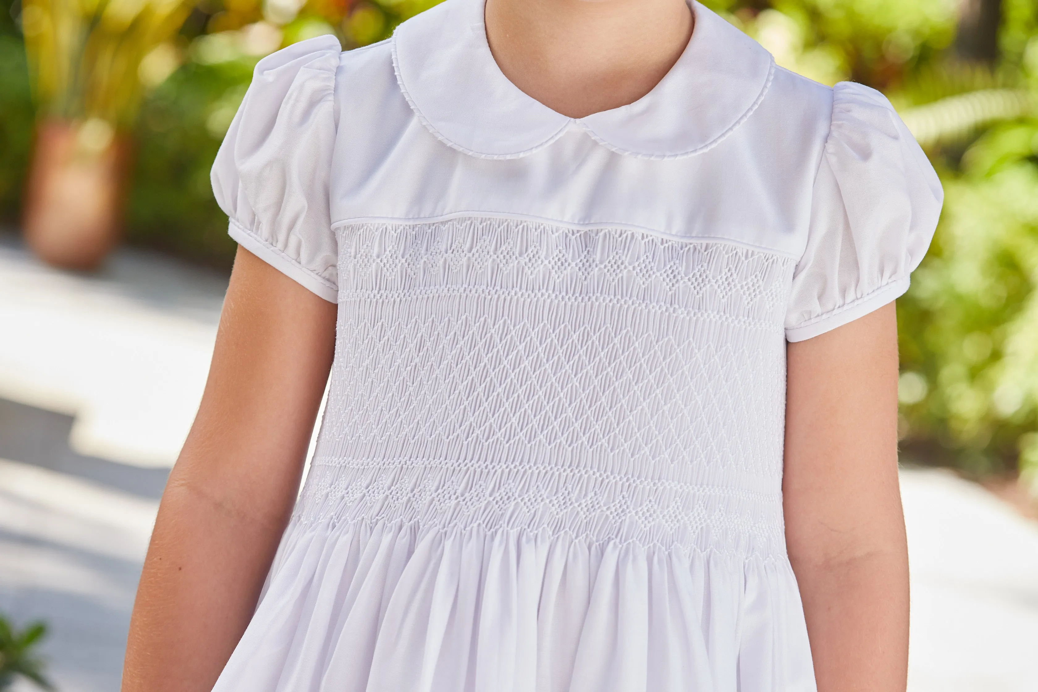 Smocked Emery Dress - White