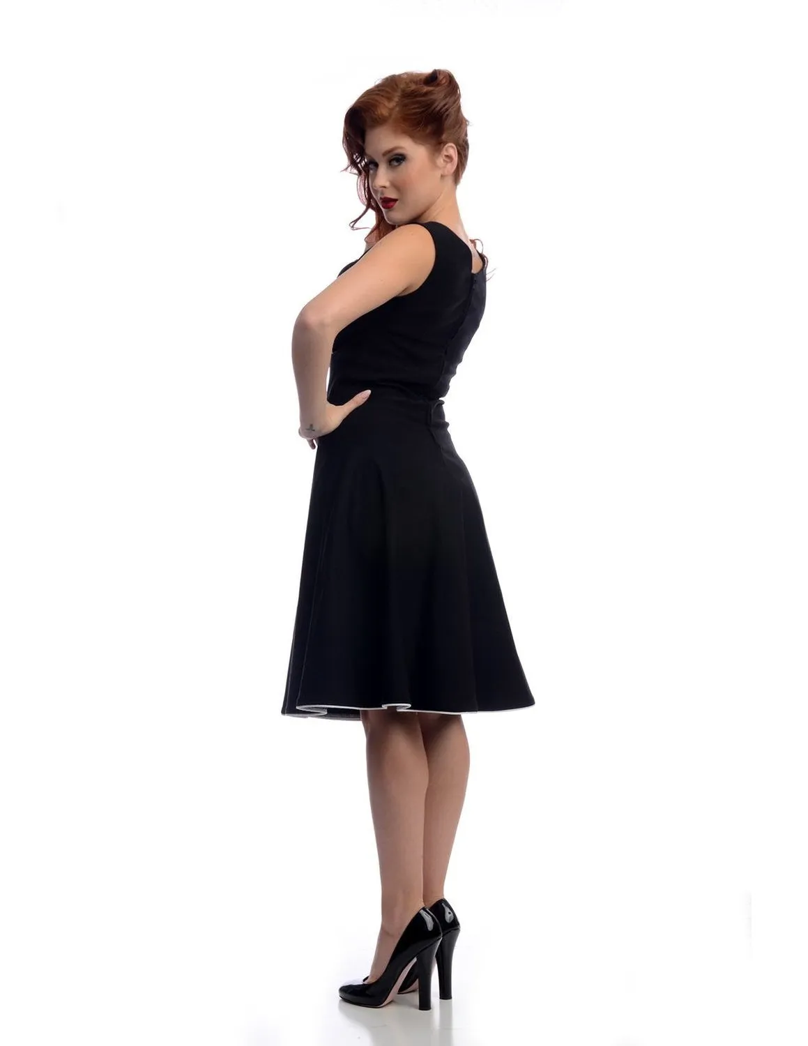 Steady Clothing Black Rockabilly Retro Diva Swing Dress U.S.A