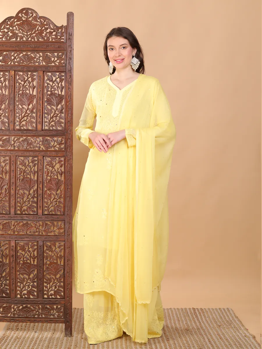 Surmai Premium Chikankari Viscose Mukaish Kurti Set