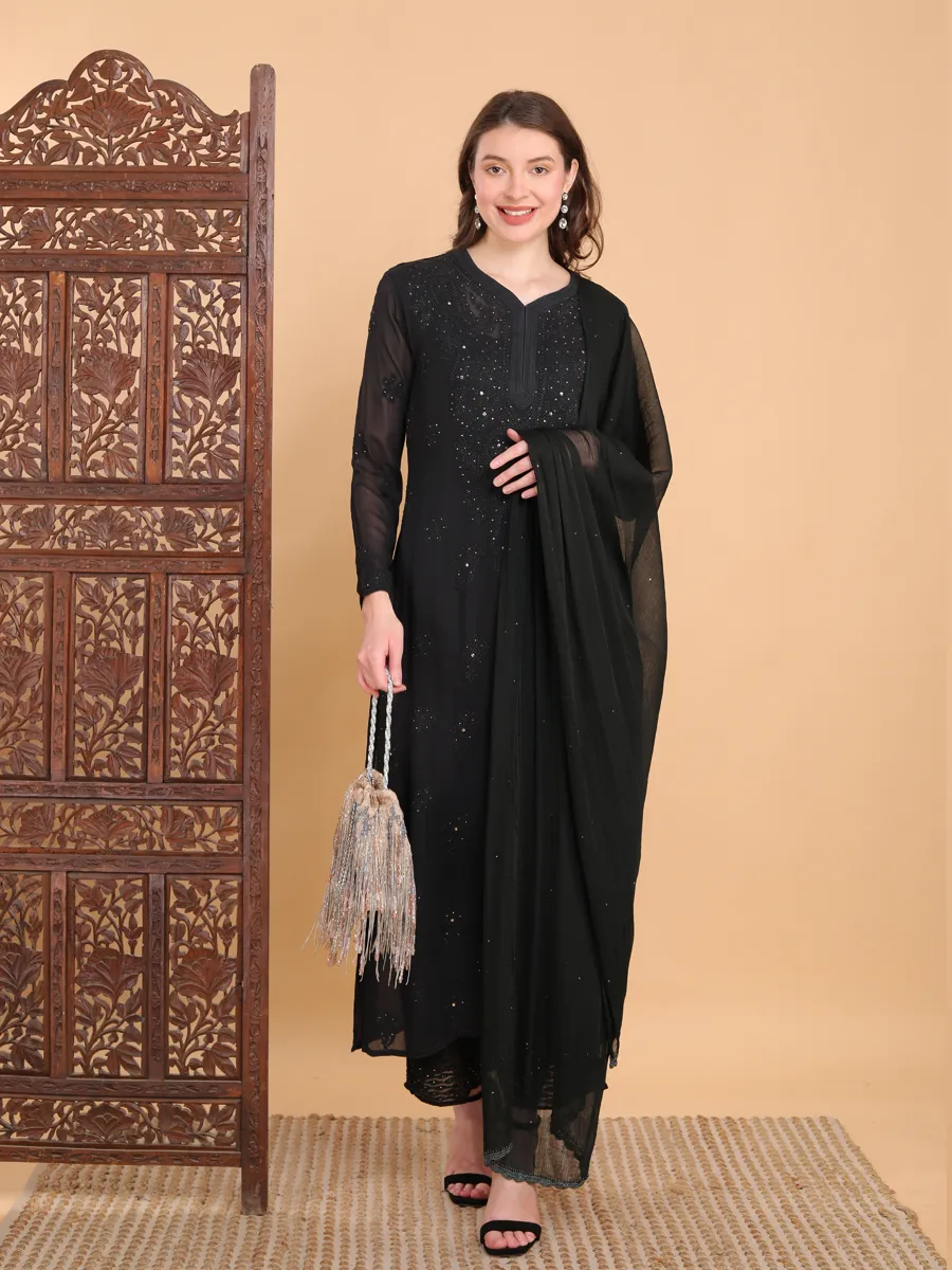 Surmai Premium Chikankari Viscose Mukaish Kurti Set